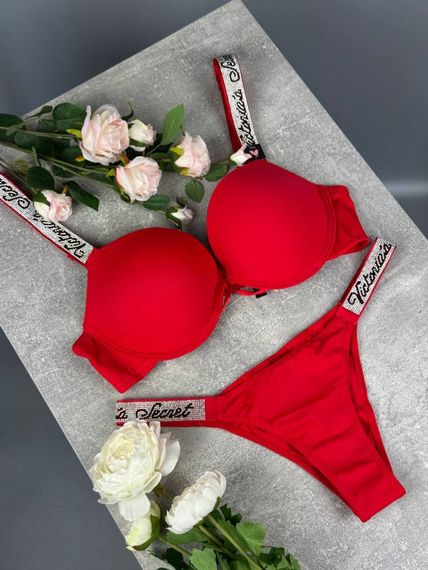Комплект Victoria's Secret 2402 Push-Up Bra червоний