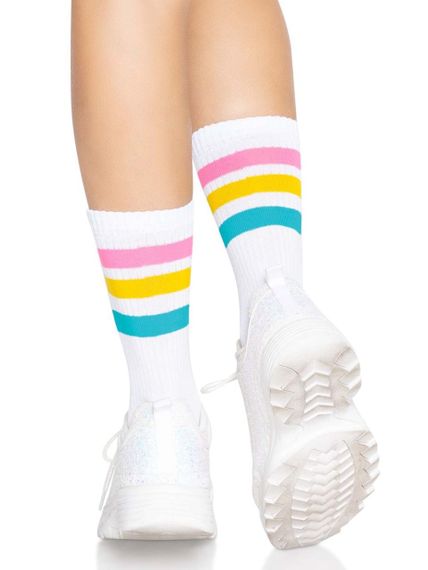 Шкарпетки жіночі в смужку Leg Avenue Pride crew socks Pansexual, 37–43 розмір sexstyle | Зображення 3