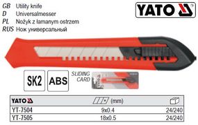 Нож YATO Польща ниж сегментне лезо b=18 мм YT-7505