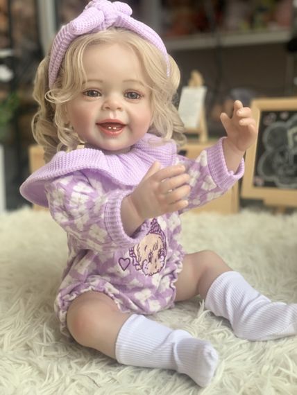 Колекційна Силіконова Лялька Реборн Reborn Дівчинка Пупс з Волоссям Наталі (Вінілова Лялька) Висота 55 см | Зображення 2