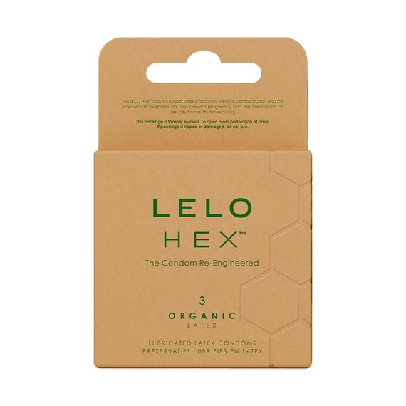 Презервативи LELO HEX Condoms Organic 3 Pack, тонкі та суперміцні sexstyle
