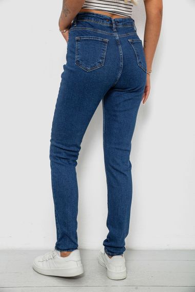 Джинси жіночі однотонні Skinny, колір синій, 244R2001-B | Зображення 3