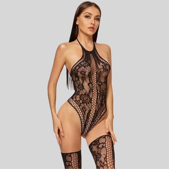 БодіСтокінг (Боді-Сітка і панчохи) Babydoll 48 Чорний 6042 | Зображення 6