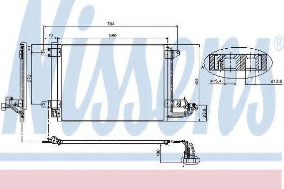 Конденсатор кондиціонера AUDI, SEAT, SKODA, VW (вир-во Nissens) NISSENS 94684 на SEAT LEON (1P1)