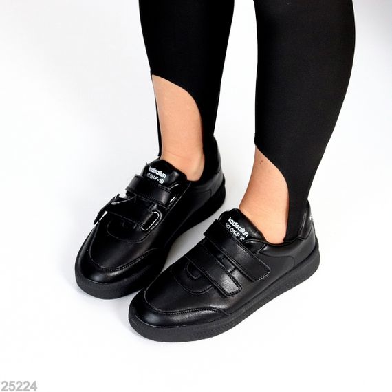 Повсякденні чорні кеди на липучках натуральна шкіра в асортименті | Зображення 7