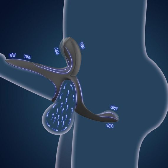 Вібраційне кільце - Erospace Men’s Play Vibrating Cock Ring With Clitoral & Taint Stimulation B11 sexstyle | Зображення 2