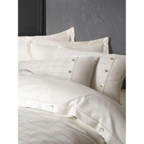 Постельное белье евро Arya Saheser Сатин жаккард Perla AR-A107301-cream 200х220 см кремовое