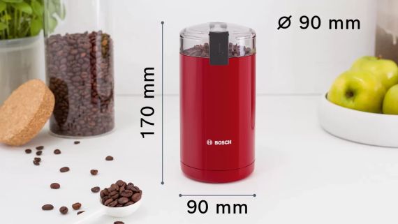 Кавомолка електрична Bosch TSM6A014R для зернової кави з потужним мотором | Зображення 1