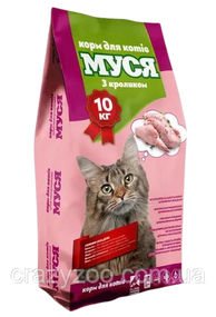 Сухой корм для котов Муся с кроликом 10 кг 904210