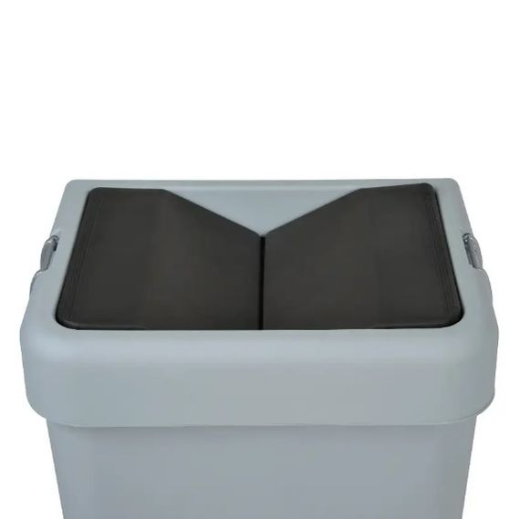 Відро для сміття Motek на 40 л + 40 л з поворотною кришкою 55х35.5х59 см Сіре (COB-414) | Зображення 3