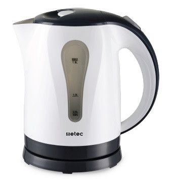 Електрочайник EK-02PWB 1.8л, 1850-2200Вт, корпус пластик, біло-чорний Metec 700034
