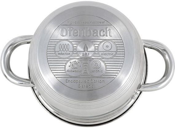 Каструля Ofenbach Casserole з нержавіючої сталі 1100мл зі скляною кришкою | Зображення 4