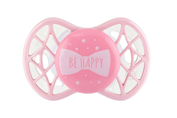Пустышка симметрическая Nuvita NV7065 Air55 Cool 0m+ &quot;BE HAPPY&quot; цвет &quot;розовый кварц&quot; (NV7065RQ)