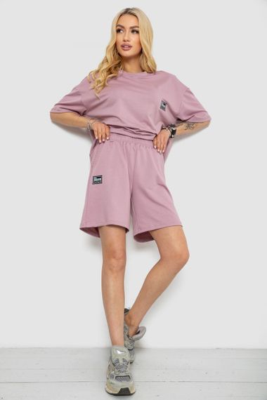 Костюм женский повседневный, цвет пудровый, 241R5004 | Зображення 1