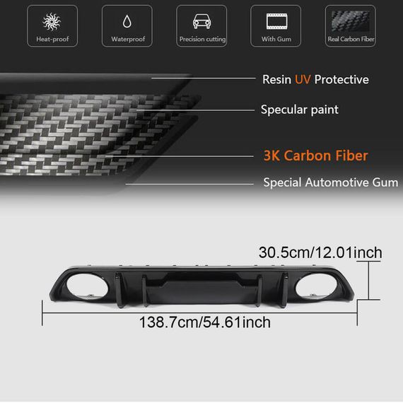 Дифузор заднього бампера (для RS SD, Карбон) для Ауди A3 2020- рр | Зображення 4