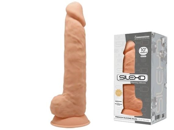 Фалоімітатор реалістичний SilexD Arnold Flesh (MODEL 5 size 10in), двошаровий, силікон+Silexpan, діа | Зображення 2