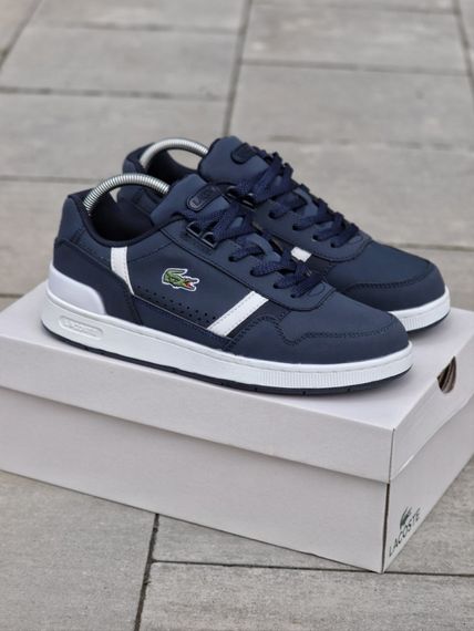 Демісезонні кросівки Lacoste натуральна шкіра + текстиль колір синій, білий | Зображення 3