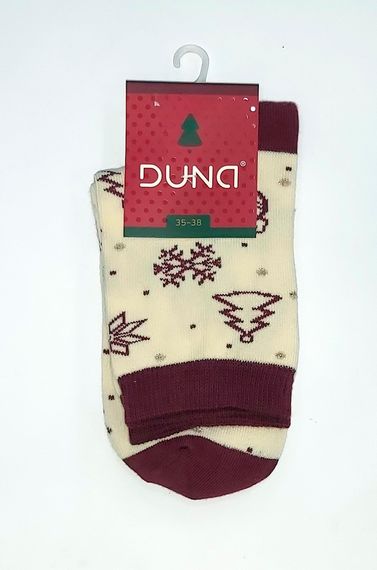 Шкарпетки дитячі стрейчові "Новорічні" 964 DUNA р22-24, Молочний