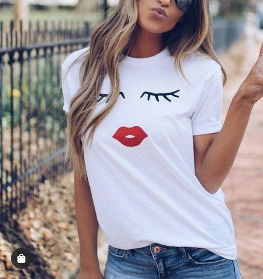 Футболка женская с принтом повседневная L Белая