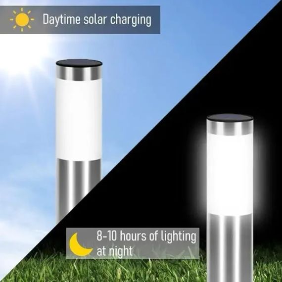 Світильники для газону Warm Solar Pillar Light Світлодіодний світильник на сонячній батареї 2шт | Зображення 4