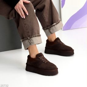 Шоколадные кроссовки угги натуральная замша + мех Тедди