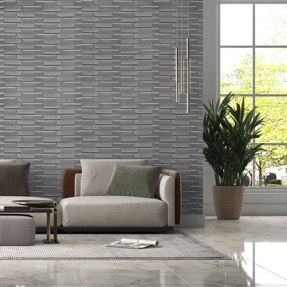 3D панель самоклеюча кладка 770х700х5мм Срібло (034) SW-00000217 | Зображення 4