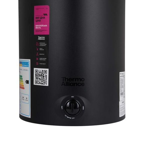 Водонагрівач електричний Thermo Alliance 100 л Black універсальний, мокрий ТЕН 1,5 кВт D100VH15Q3В | Зображення 4