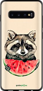 Чохол на Samsung Galaxy S10 Plus Єнотик з кавуном "4605b-1649-2448"