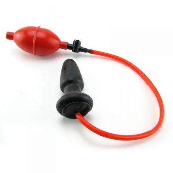 Надувна анальна пробка з грушею та присоскою CalExotics COLT Butt Plug, чорна, 10 × 4 см Sex Aura | Зображення 1
