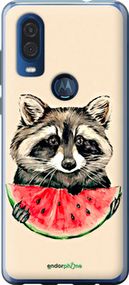 Чохол на Motorola One Vision Єнотик з кавуном "4605u-1782-2448"