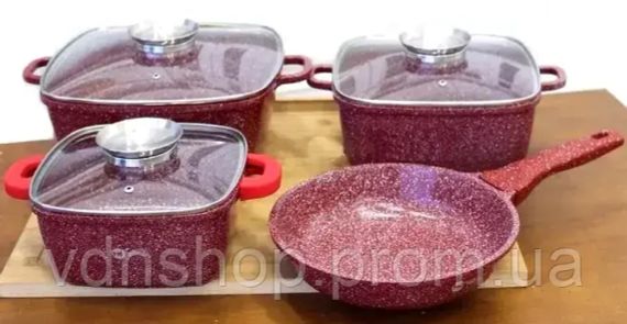 Набір посуду Bellmax Cookware Set BM-132 RED