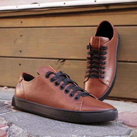 Шкіряні коричневі кеди для чоловіків 41 розмір | Зображення 1