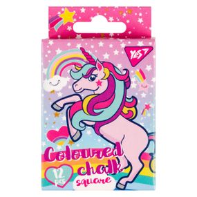 Мел цветной квадратный YES Unicorn 400394 12 шт