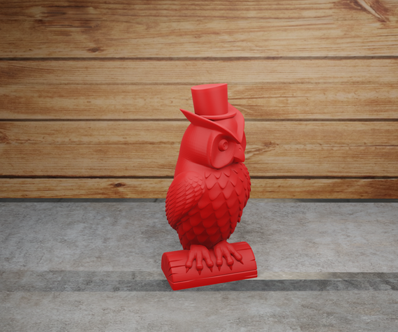 Сова в цилиндре. Красный, 50 | Зображення 1