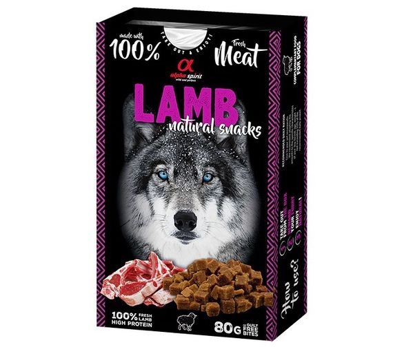 Лакомство для собак с ягнятиной Alpha Spirit Lamb Natural Snacks, 80 гр
