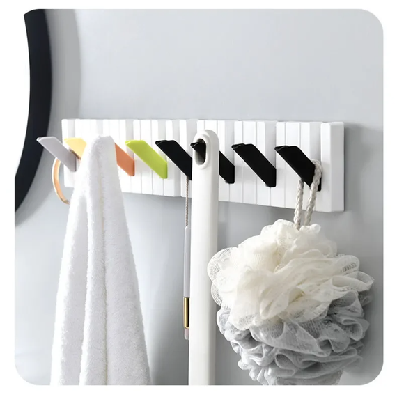 Настінна ключниця SV Four Hooks Piano на 4 гачки 22x16x4 см у вигляді клавіш, Білий з кольоровими клавішами (sv0591k3) | Зображення 2