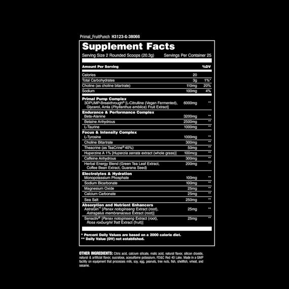 Передтренувальний комплекс Universal Nutrition Animal Primal Pre-Workout 507,5 г Fruit Punch | Зображення 1
