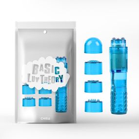 Міні-вібратор із змінними насадками Chisa Basic Luv Theory Ultimate Massager, блакитний Sex Aura