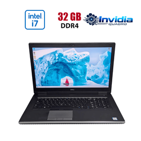 Мобільна робоча станція  Dell Precision 7740 / 17.3" (1920x1080) IPS / Intel Core i7-9850H (6 (12) ядра по 2.6 - 4.6 GHz) / 32 GB DDR4 / 512 GB SSD / nVidia Quadro RTX 3000, 6 GB GDDR6, 192-bit / WebCam б/в