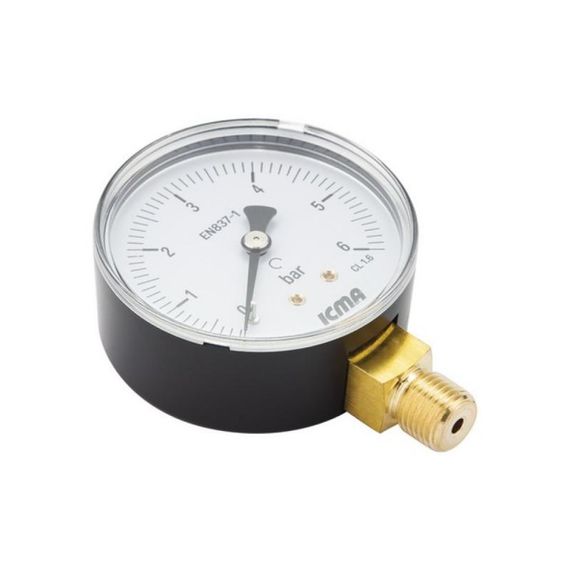 Манометр Icma 1/4" 0-10 барів, нижнє під'єднання No244 | Зображення 2