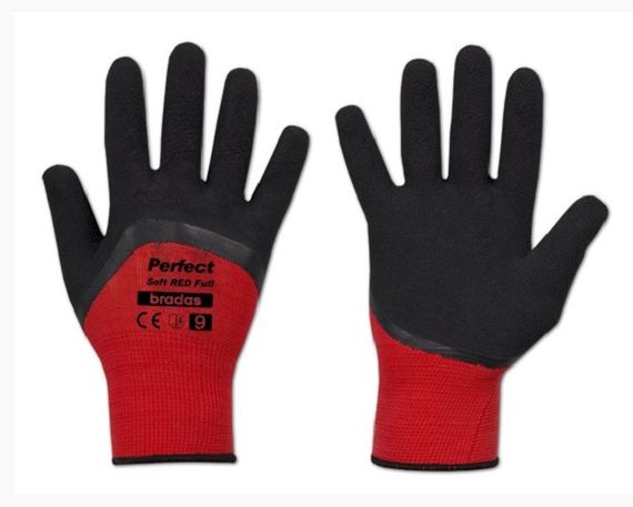 Рукавички захисні Bradas PERFECT SOFT RED FULL латекс розмір 9 RWPSRDF9