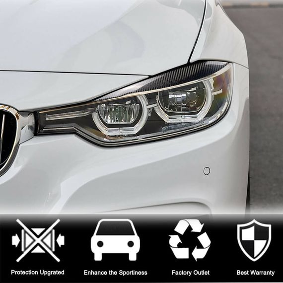 Реснички на фары V1 (для F30, Карбон) для BMW 3 серия F-30/31/34 2012-2019 гг | Зображення 7