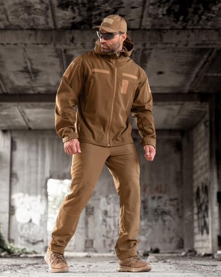 Тактичний костюм Softshell чоловічий комплект для полювання туризму військовий одяг куртка штани бейсболка | Зображення 1