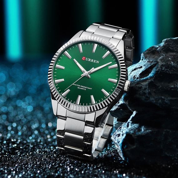 Чоловічий годинник Curren 8425 Silver-Green | Зображення 1
