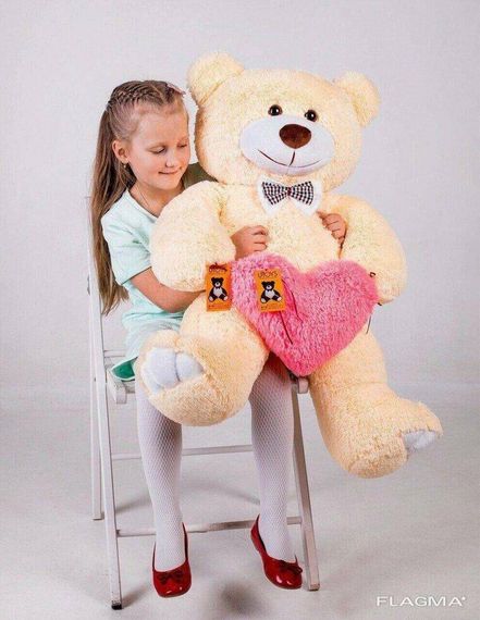 Мишка плюшевый Yarokuz Джон 110 см Персиковый | Зображення 8