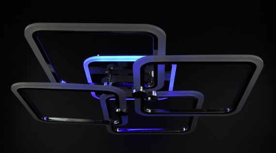 Люстра світлодіодна стельова LED світильник для квартири на стелю лед з пультом 25940 Хром 11х64х64 см. | Зображення 7