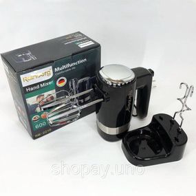 Міксер ручний Rainberg RB-2216 (5 швидкостей, 2 насадки та підставка) 600W, потужний міксер блендер ручний WJ-86
