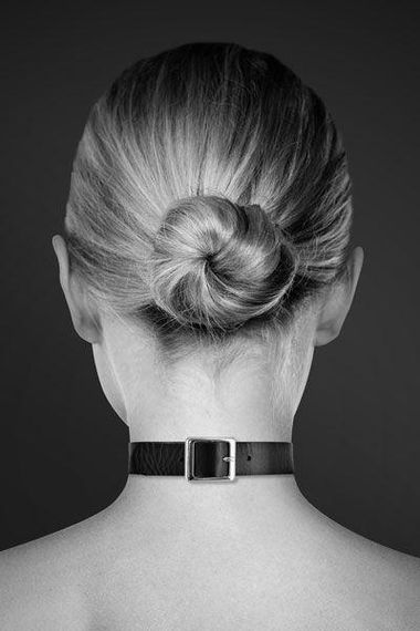 Чокер з кільцем для повідця Bijoux Pour Toi - FETISH Black, екошкіра | Зображення 1