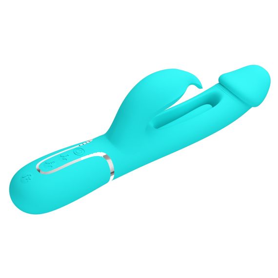 Вібратор із стимулятором клітора PRETTY LOVE — Kampas Rabbit 3 in 1 Green, BW-500025-1 Sex Aura | Зображення 5