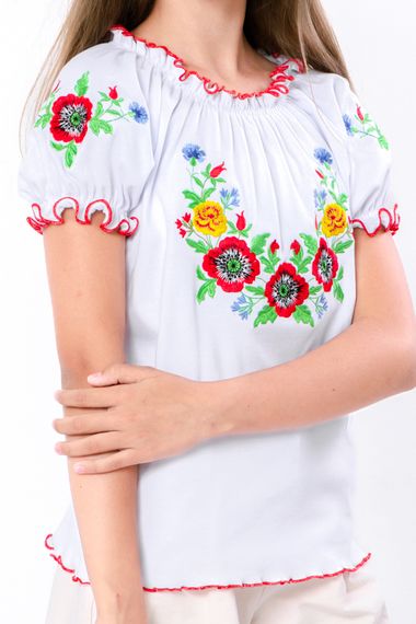 Вишиванка для дівчинки з коротким рукавом Носи своє 122 Білий (p-11555-125849) | Зображення 2